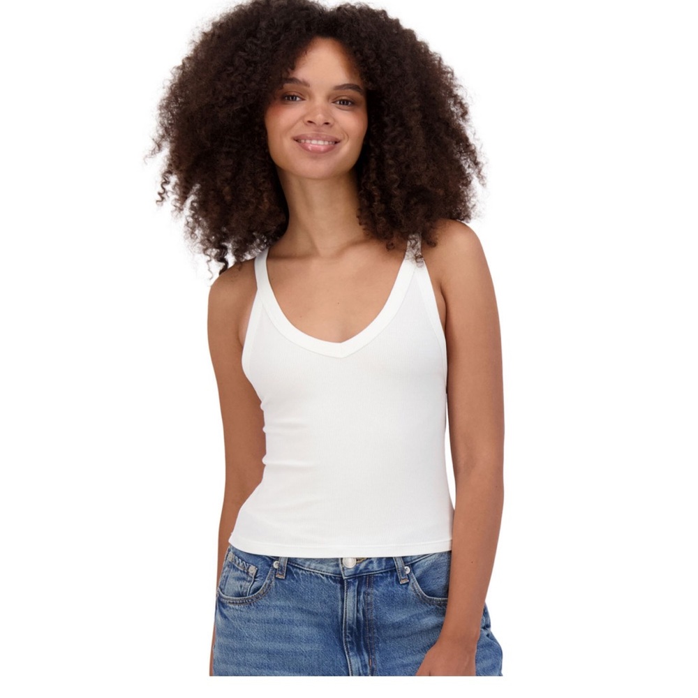 White V-Neck Women's Wear 2 Ways Crop Top NWT